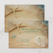 Rustic Beach Destination Wedding RSVP-kaarten RSVP Kaartje (Voorkant / Achterkant)