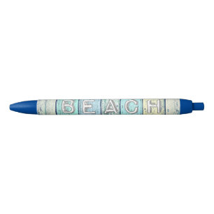 Rustic Beach Driftwood Blauwe Inkt Pen