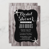 Rustic Beach Driftwood Bridal Shower Invitations Kaart (Voorkant / Achterkant)