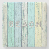 Rustic Beach Driftwood Stenen Onderzetter (Voorkant)