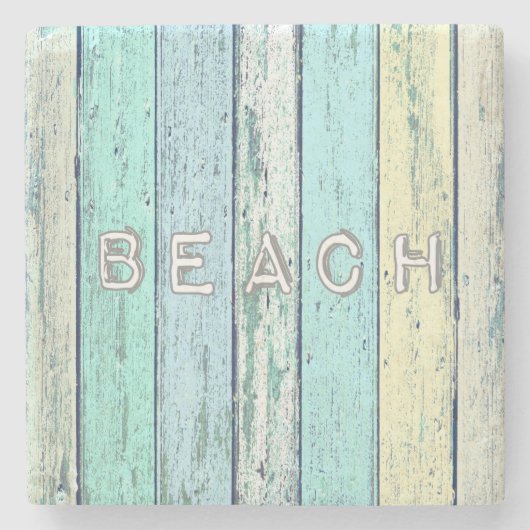 Rustic Beach Driftwood Stenen Onderzetter (Voorkant)
