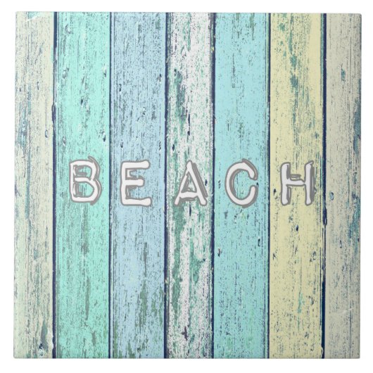 Rustic Beach Driftwood Tegeltje (Voorkant)