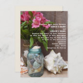 Rustic Beach Floral Wedding Kaart (Voorkant / Achterkant)