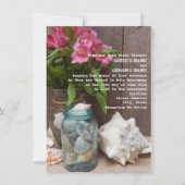 Rustic Beach Floral Wedding Kaart (Voorkant)