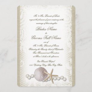 Rustic Beach Lace en Pearls Kaart