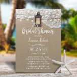 Rustic Beach Lantern String Lights Vrijgezellenfee Kaart<br><div class="desc">Rustic Beach Starfish Lantern String Lights Bridal Shower Invitations.</div>