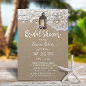Rustic Beach Lantern String Lights Vrijgezellenfee Kaart