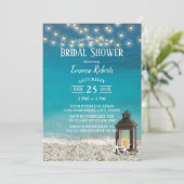 Rustic Beach Lantern String Lights Vrijgezellenfee Kaart (Staand voorkant)