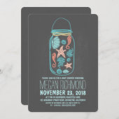 Rustic Beach Mason Jar Seaside Baby shower Kaart (Voorkant / Achterkant)