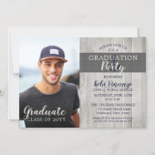 Rustic Beach Nautical Photo Graduparty Magnetische Uitnodiging (Voorkant)