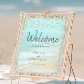 Rustic Beach Ocean Wedding Welcome Poster