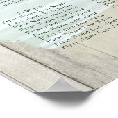 Rustic Beach Pinguïns Wedding Zitting Grafiek Poster (Hoek)