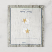 Rustic Beach Sand Dollar Driftwood Weddenschap Plaatskaartje (Buitenkant ongevouwen)