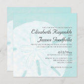 Rustic Beach Sand Dollar Wedding Invitations Kaart (Voorkant / Achterkant)