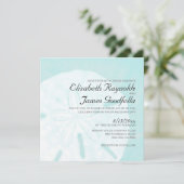 Rustic Beach Sand Dollar Wedding Invitations Kaart (Staand voorkant)