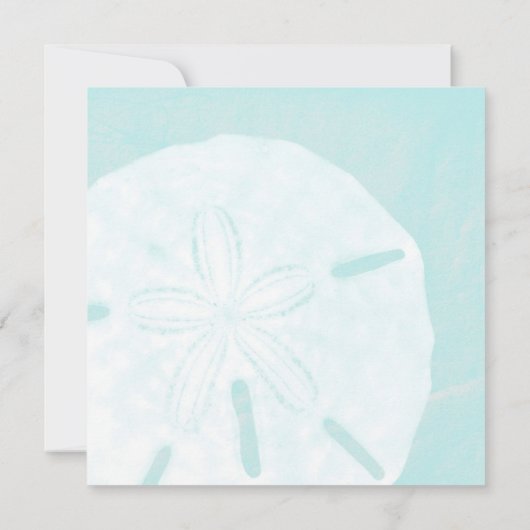 Rustic Beach Sand Dollar Wedding Invitations Kaart (Achterkant)