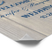 Rustic Beach Shell Navy Anchor Nautical Wedding Poster (Hoek)