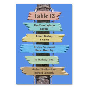Rustic Beach Sign Trouwtafel nummer Kaart