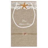 Rustic Beach Starfish Lace Wedding Custom Klein Cadeauzakje (Achterkant)