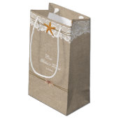 Rustic Beach Starfish Lace Wedding Custom Klein Cadeauzakje (Achterkant Gekanteld)