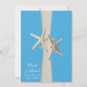 Rustic Beach Starfish Ocean Wave Wedding Kaart (Voorkant)