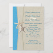 Rustic Beach Starfish Ocean Wave Wedding Kaart (Achterkant)