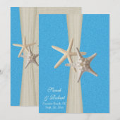 Rustic Beach Starfish Ocean Wave Wedding Kaart (Voorkant / Achterkant)