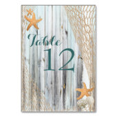 Rustic Beach Starfish Tafel Kaart (Voorkant)