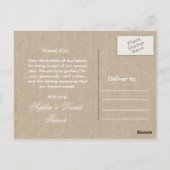 Rustic Beach Starfish Weddenschap Bedankt Briefkaart (Achterkant)