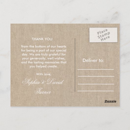 Rustic Beach Starfish Weddenschap Bedankt Briefkaart (Achterkant)