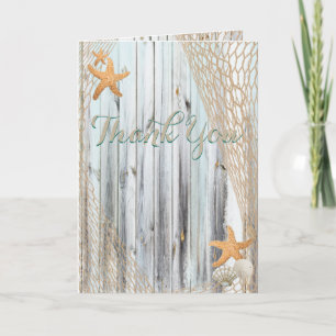Rustic Beach Starfish Weddenschap Hartelijk dank Bedankkaart