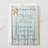 Rustic Beach Starfish Wedding Annoucement Kaart (Achterkant)