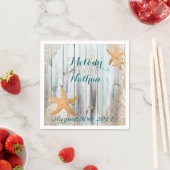 Rustic Beach Starfish Wedding Paper Napkins Servetten (Insitu)