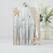 Rustic Beach Starfish Wedding RSVP (Staand voorkant)