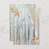 Rustic Beach Starfish Wedding RSVP (Voorkant / Achterkant)