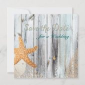 Rustic Beach Starfish Wedding Save the Date (Voorkant)