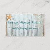 Rustic Beach Starfish Wedding Wedding Website Kaar Informatiekaartje (Achterkant)