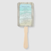 Rustic Beach String Lights Ocean Wedding Program Handwaaier (Voorkant)