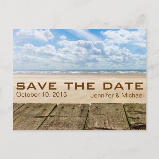 Rustic Beach Summer Save the Date Wedding Aankondigingskaart (Voorkant)