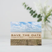 Rustic Beach Summer Save the Date Wedding Aankondigingskaart (Staand voorkant)