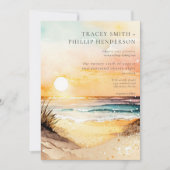 Rustic Beach Sunset Waterverf Kaart (Voorkant)