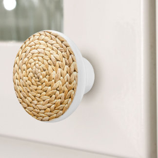 Rustic Beach Tropical Island Geweven Wicker Keramische Knop