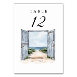 Rustic Beach Trouwtafel Nummer Kaart