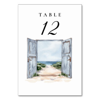 Rustic Beach Trouwtafel Nummer Kaart