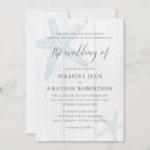 Rustic Beach Wedding Tropical Blue Starfish Invita Kaart (Voorkant)