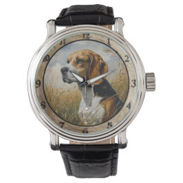 Rustic Beagle Dog  Horloge