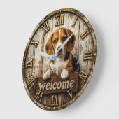 Rustic Beagle Welcome Farmhouse Grote Klok (Hoek)