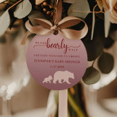 Rustic Bear Baby Shower Pink Forest Theme Bedankjes Labels