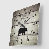 Rustic Bear Camp Acrylic Clock Vierkante Klok (Hoek)