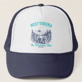Rustic Bear in West Virginia Mountain Scene Trucker Pet (Voorkant)